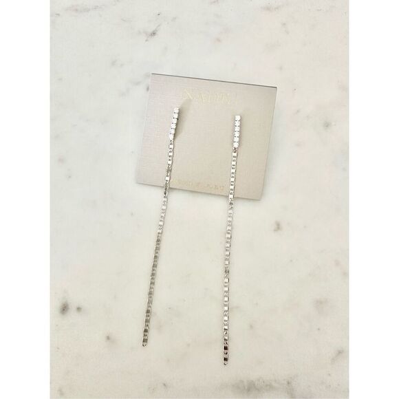 Nadri Isle Linear Cubic Zirconia Drop Earrings - Picture 2 of 4